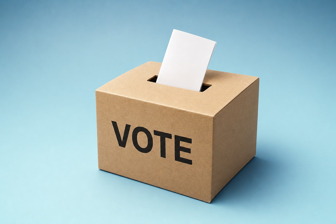 A ballot being placed into a voting box A ballot being placed into a voting box